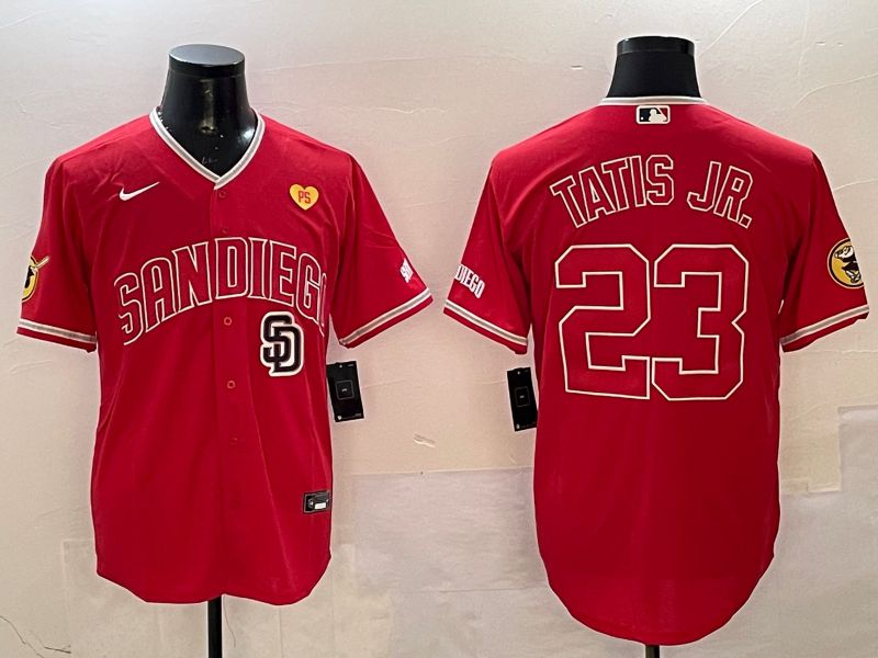 Men San Diego Padres #23 Tatis jr Red Jointly Name Game Nike 2025 MLB Jersey style 6->san diego padres->MLB Jersey